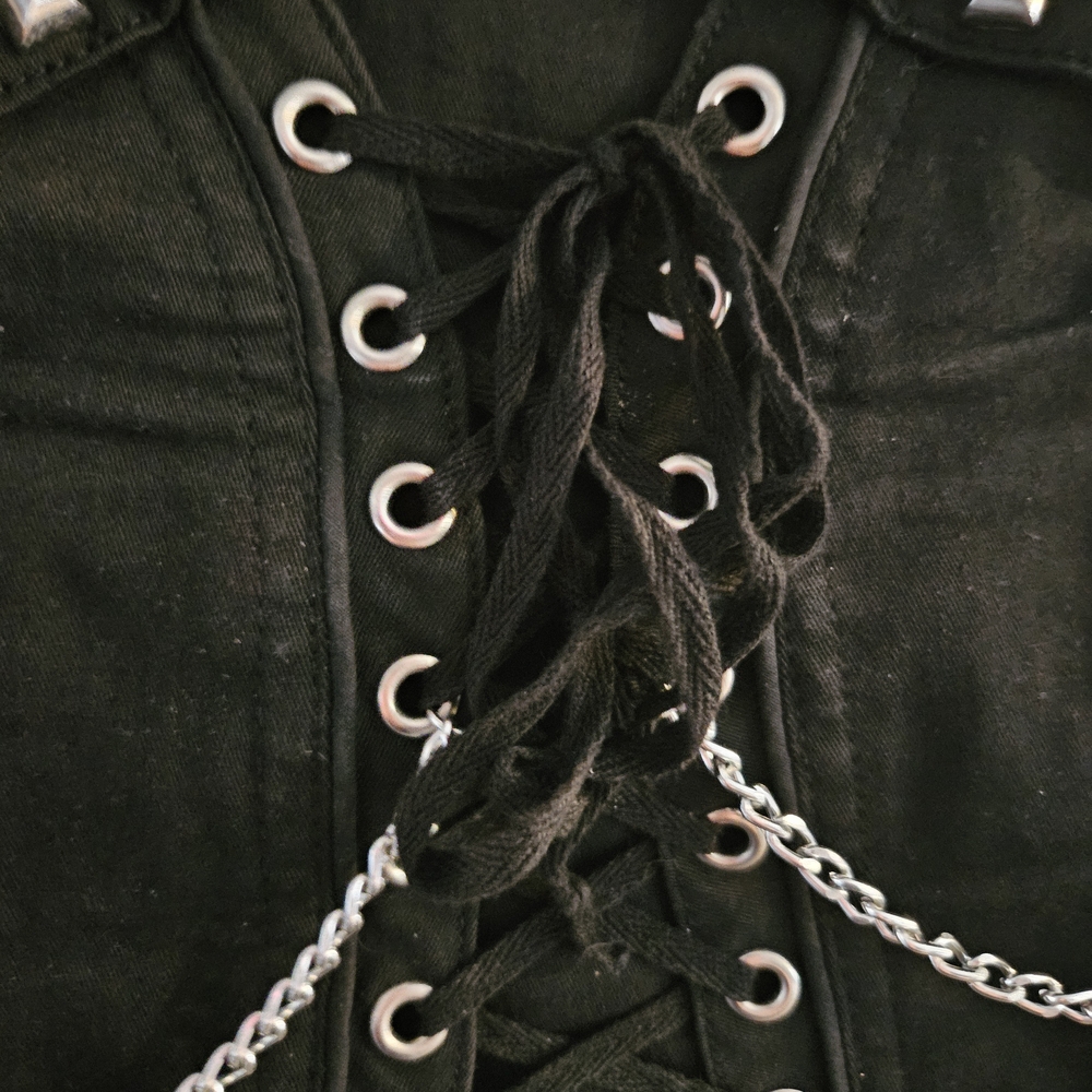 RARE Tripp NYC Black Corset with Studs and Chains - Picture 3 of 6